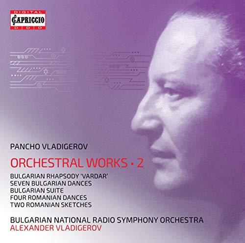 CD cover for Pancho Vladigerov orchestral works, featuring a portrait.