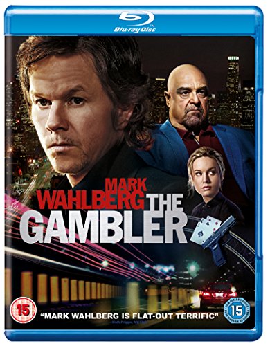 "Blu-ray case for 'The Gambler' with Mark Wahlberg on the cover."