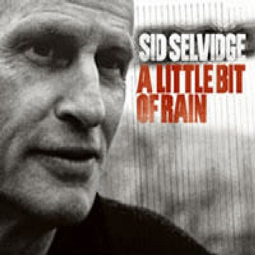 Black and white close-up of an older man's face with rain effect and text overlay.