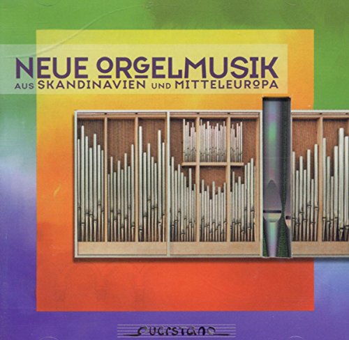 CD cover with organ pipes and abstract colorful shapes.