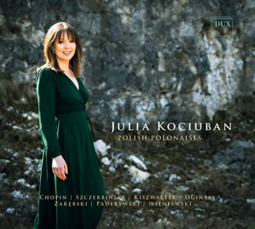 CD cover featuring pianist Julia Kociuban in a green dress.