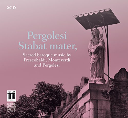A pink-toned CD cover featuring a statue of Mary holding Jesus on a pedestal.