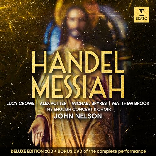 DVD cover for Handel’s Messiah, featuring a golden portrait of Jesus.