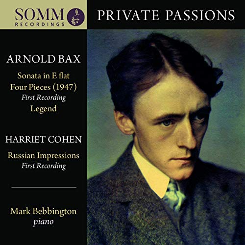 CD cover for "Private Passions" featuring a portrait of Arnold Bax.