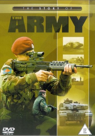 DVD cover for "The Story Of The Army" featuring a soldier aiming a rifle.