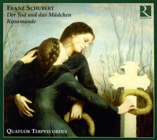 A CD cover featuring a painting of Death embracing a maiden.