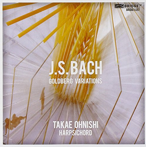CD cover for J.S. Bach's Goldberg Variations by Takae Ohnishi, featuring abstract orange lines.