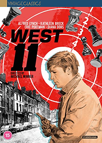 DVD cover for "West 11" featuring a man with a gun and chess pieces.