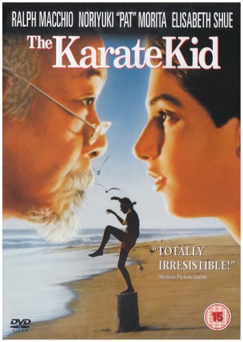 The Karate Kid" DVD cover featuring Ralph Macchio and Noriyuki "Pat" Morita.