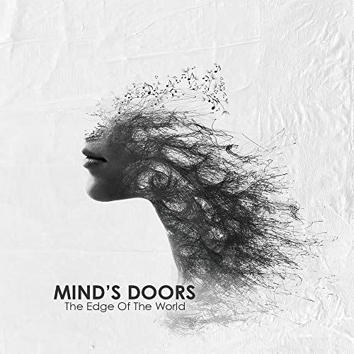"Album cover featuring a woman's profile with scribbled hair on a white background."