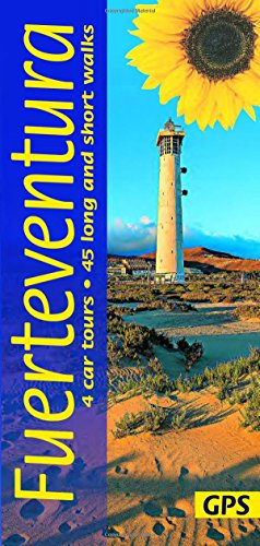 The image depicts a travel guide cover featuring a lighthouse and a sunflower. For accessibility purposes, a suitable alt text could be: "Travel guide cover with lighthouse, sunflower, and sandy terrain."