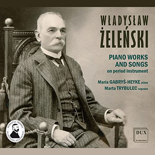 Black and white portrait of Władysław Żeleński, composer, with album title text.