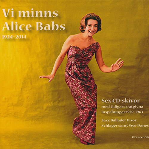 Alice Babs CD cover: smiling woman in a red patterned dress.