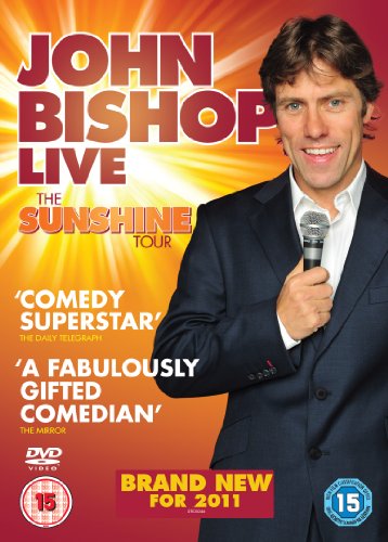 DVD cover featuring comedian John Bishop holding a microphone, against an orange background.