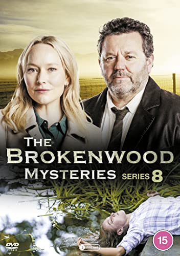 DVD cover for "The Brokenwood Mysteries: Series 8" featuring two detectives.