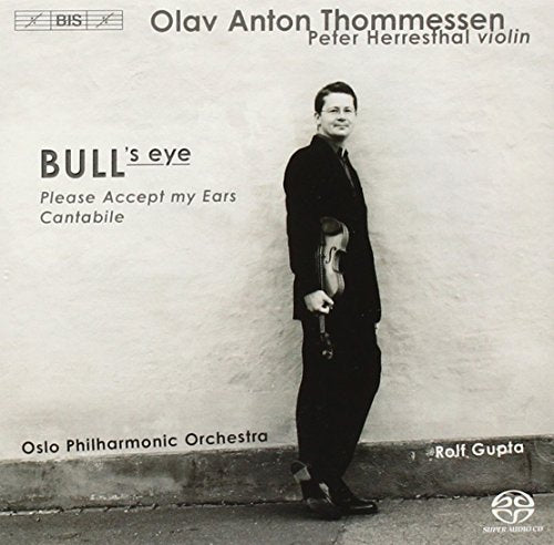 Black and white CD cover featuring a violinist in a suit.