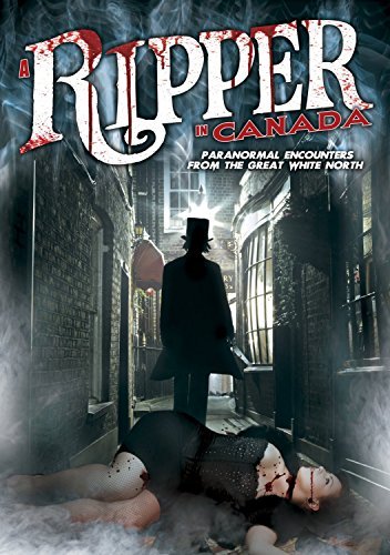 "A Ripper in Canada" DVD cover, man in top hat with knife, woman on ground.