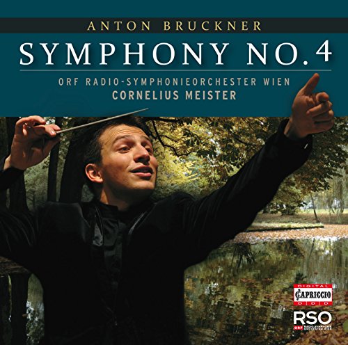 CD cover: conductor Cornelius Meister with orchestra, text “Symphony No. 4”.