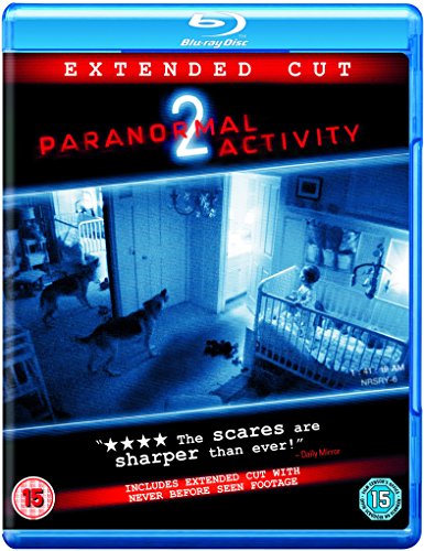 Paranormal Activity 2" Blu-ray case with a dark, shadowy image of a house interior.