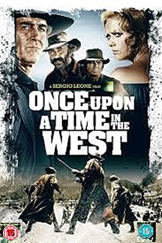 Blu-ray cover art for Once Upon a Time in the West featuring the cast.
