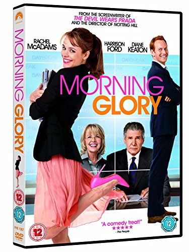DVD cover for "Morning Glory" featuring Rachel McAdams and Harrison Ford.