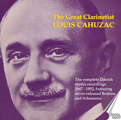 Close-up portrait of Louis Cahuzac, a clarinetist, on a CD cover.