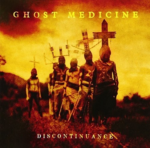 "Album cover art featuring five figures carrying crosses in a red and yellow landscape."