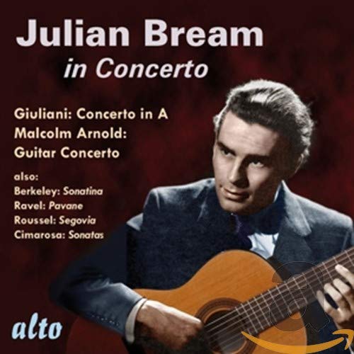 CD cover featuring guitarist Julian Bream with his guitar.