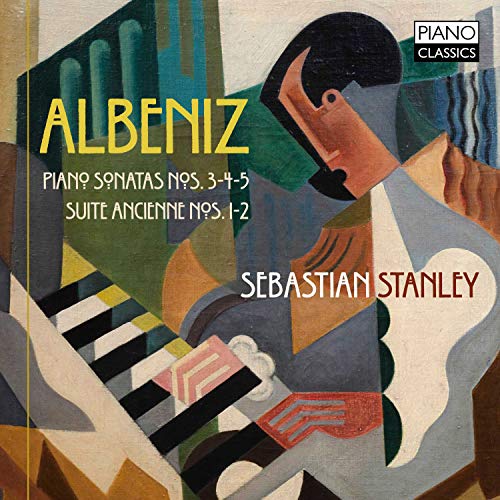 The image depicts a CD cover featuring a cubist-style illustration of a man playing piano.