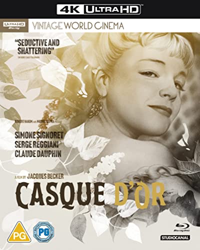 “Casque D’or” Blu-ray cover featuring Simone Signoret in a vintage film still.