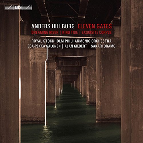 "CD cover featuring a dimly lit, concrete, water-filled passageway with pillars."