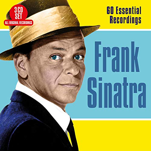 Frank Sinatra album cover featuring a man in a hat and suit on a yellow background.