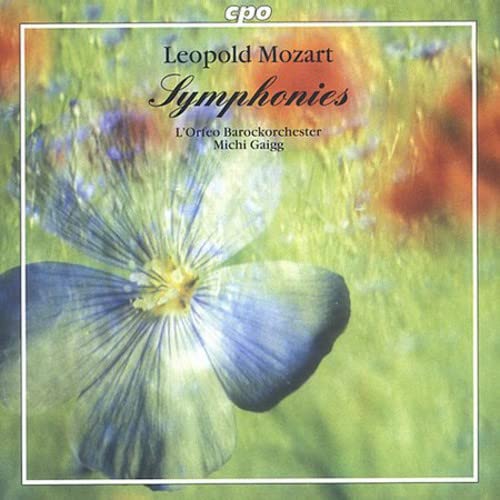 CD cover for Leopold Mozart symphonies featuring a blue flower.