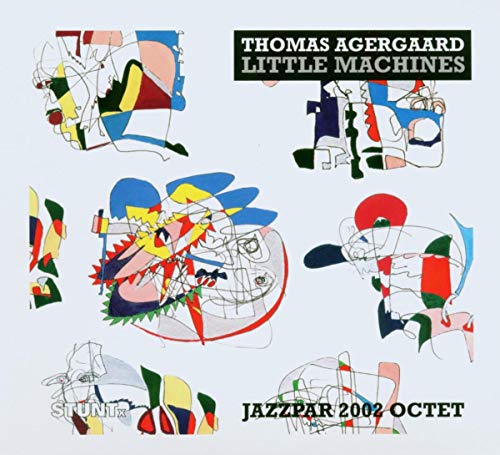 CD cover for Thomas Agergaard’s “Little Machines” with abstract colorful shapes.