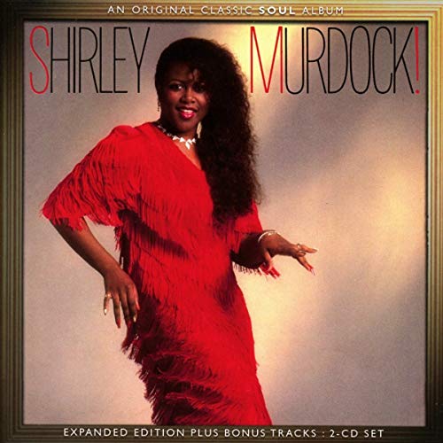 Shirley Murdock wearing a red fringe dress on her self-titled album cover.