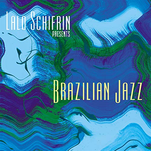 CD cover for Lalo Schifrin’s “Brazilian Jazz” with abstract blue and green swirls.