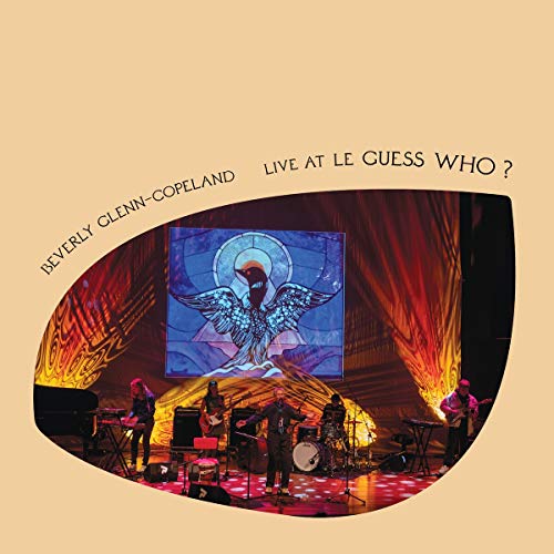 Vinyl record cover: band performing on stage with stained-glass bird image.