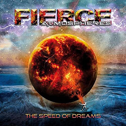 Album cover: fiery planet with a silhouetted figure skating below.