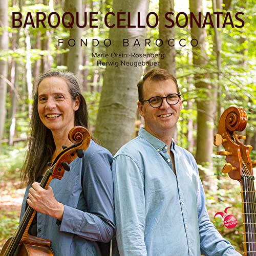 CD cover featuring two musicians with a cello in a forest setting.