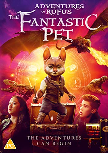 DVD cover featuring a cartoon cat, dragon, and children adventurers.