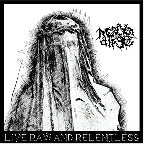 Black and white sketch of a figure with long hair, album cover.