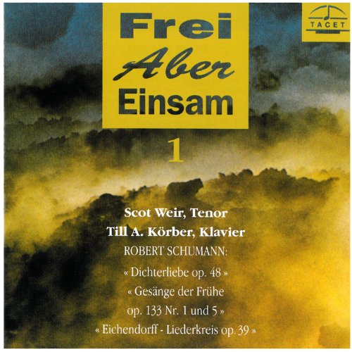"CD cover with yellow title box and cloudy background, listing artist and song titles."