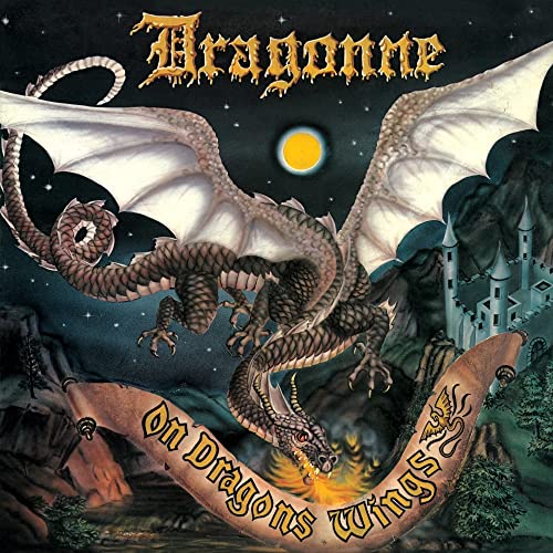 CD cover art featuring a green dragon flying over a castle.
