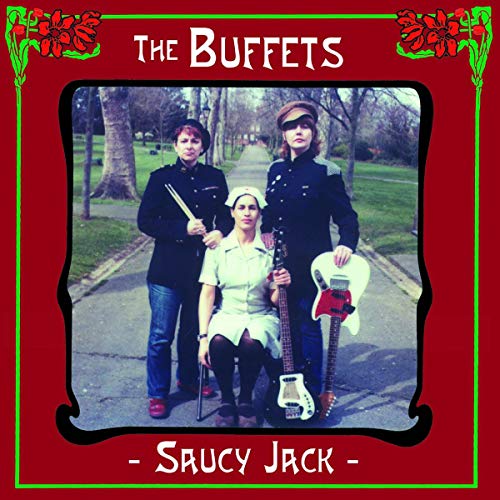 CD cover for The Buffets’ “Saucy Jack” featuring three people with instruments.