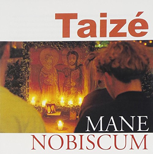 "CD cover with people viewing a religious icon surrounded by candles."