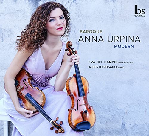 CD cover featuring violinist Anna Urpina and text “Baroque-Modern.”