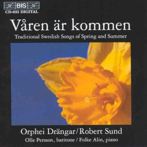 CD cover for “Våren är kommen” featuring a close-up of daffodils.