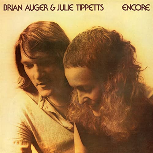 Album cover for Brian Auger & Julie Tippetts’ “Encore,” featuring two people.