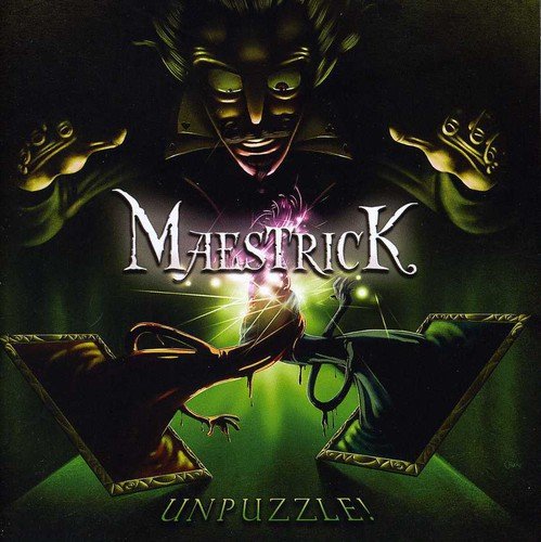 CD cover for Maestrick’s “Unpuzzle!” featuring a dark, surreal illustration.