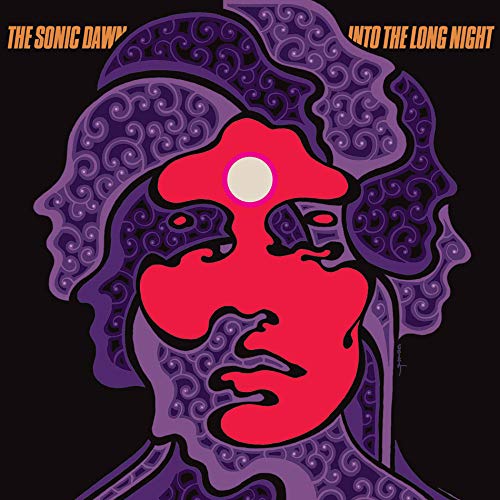 Psychedelic album cover featuring a red and purple illustrated face.